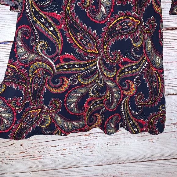 Banana Republic Paisley Ruffle Sleeve Dress Size 8 - Picture 7 of 9